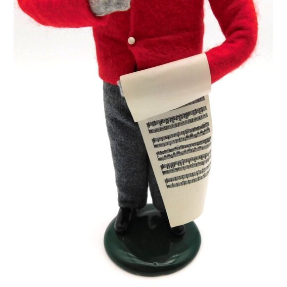 Vintage Byers Choice Carolers Boy with Sheet Music 1988 Red Jacket Plaid Scarf - Picture 3 of 7